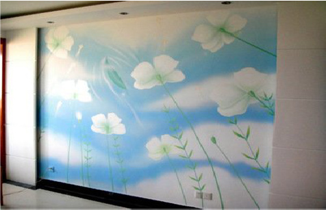  临海画墙绘怎么画好白云的蓬松感？