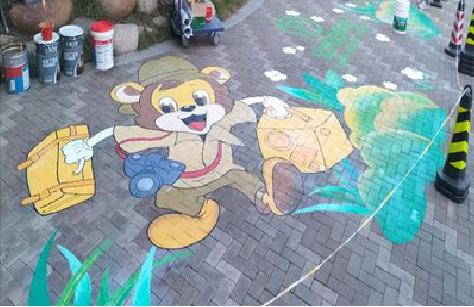  临海夏季画地面彩绘会遇到的问题