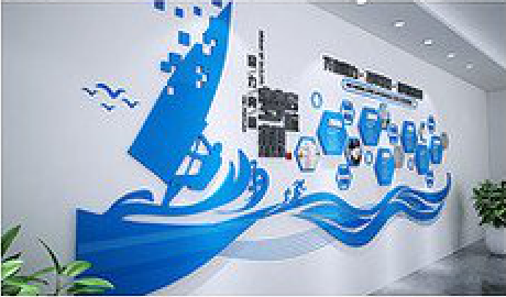  临海海浪主题文化墙如何设计？