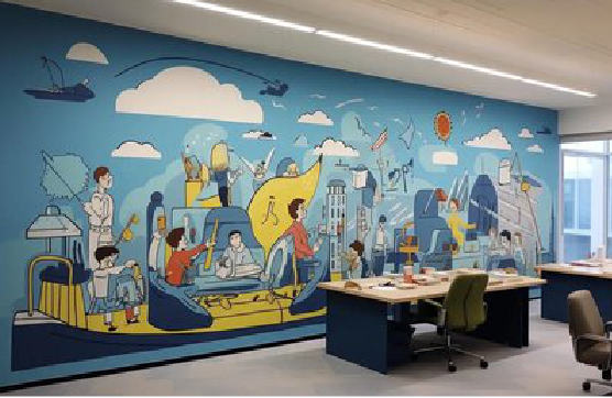  临海办公室墙绘的特点。