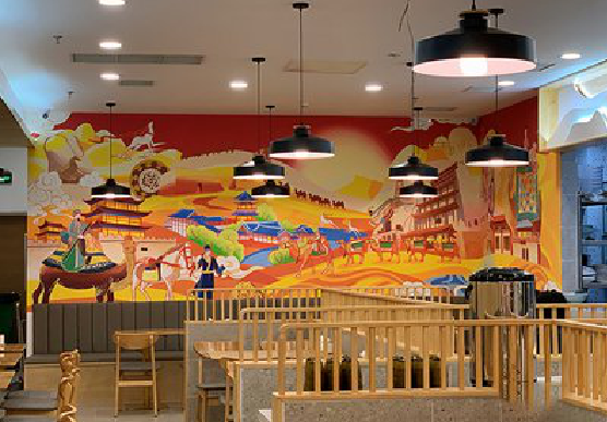  临海商业空间彩绘介绍。