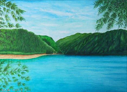  临海在墙绘中，如何绘画绿水青山？