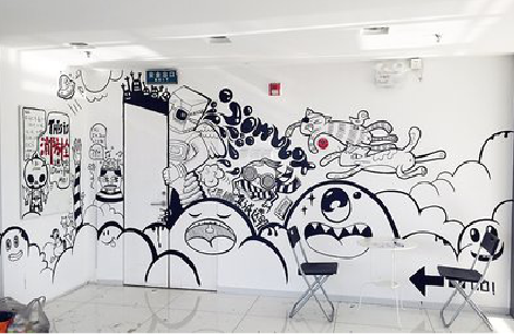  临海手绘墙并非传统涂鸦。